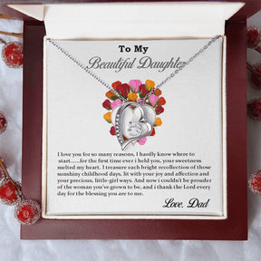 To My Beautiful Daughter Necklace Gift