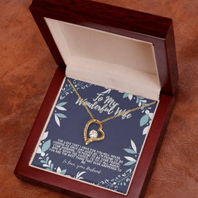 I Love You Forever Heart Necklace for My Wonderful Wife