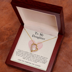 To My Beautiful Daughter Necklace - Forever Love