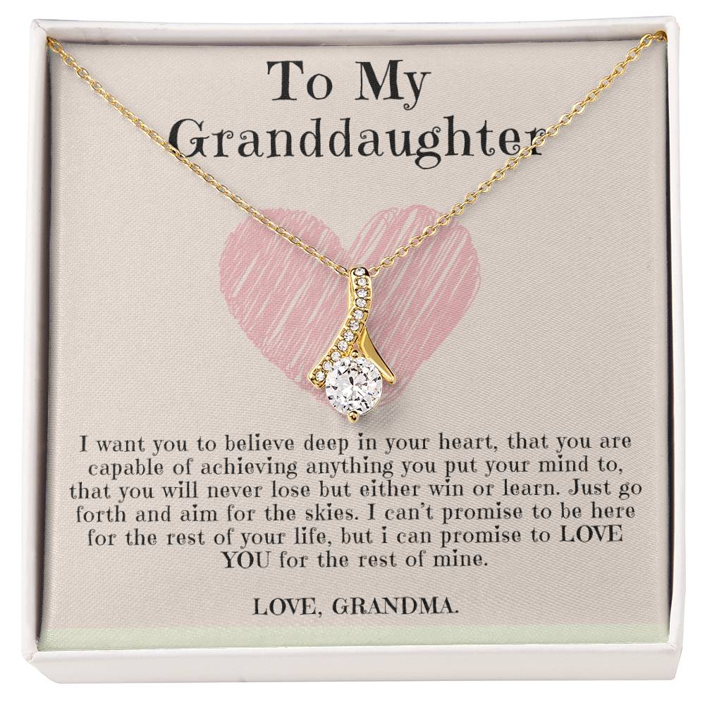 To My Granddaughter Necklace - Alluring Beauty in Gold & White Gold