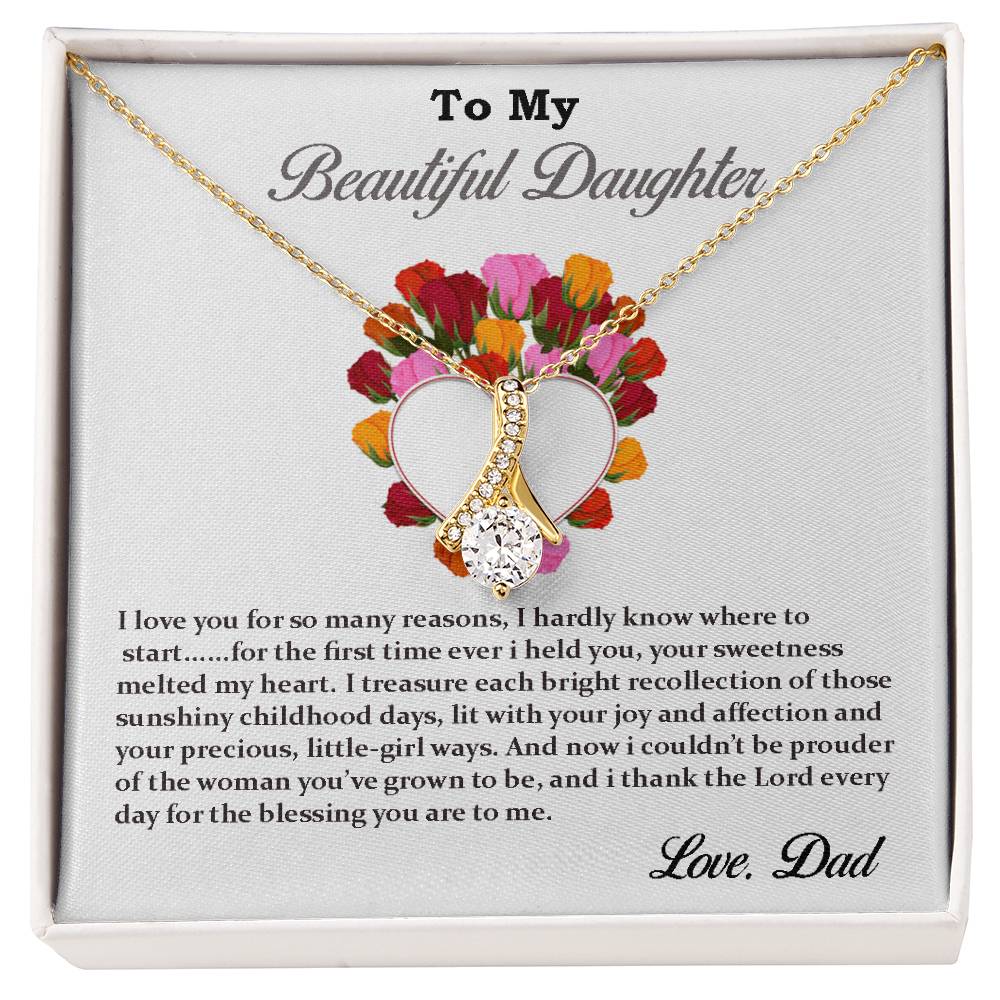 To My Beautiful Daughter Necklace - Alluring Beauty