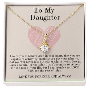 To My Beautiful Daughter Necklace in Yellow & White Gold