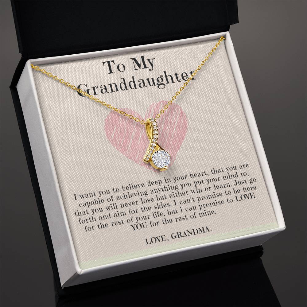 To My Granddaughter Necklace - Alluring Beauty in Gold & White Gold