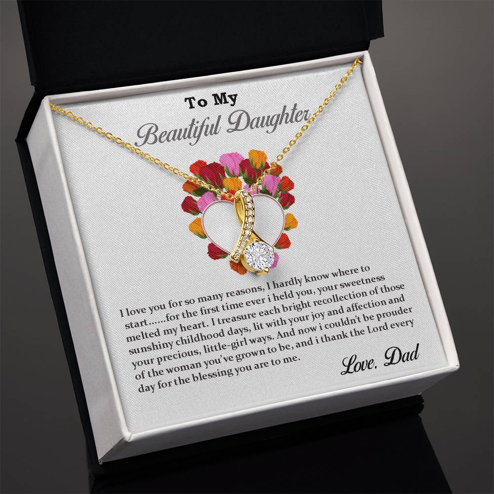 To My Beautiful Daughter Necklace - Alluring Beauty