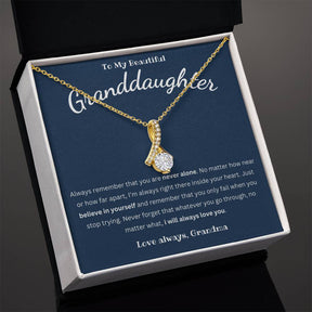 To My Beautiful Granddaughter Necklace in Gold & White Gold