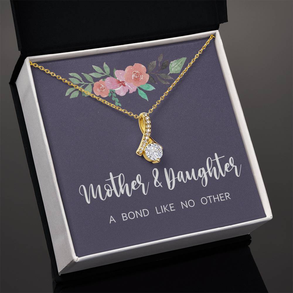 Mother and Daughter Necklace: Alluring Beauty in Gold & White Gold