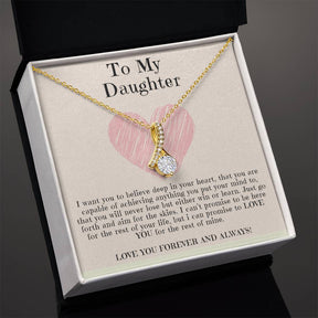 To My Beautiful Daughter Necklace in Yellow & White Gold