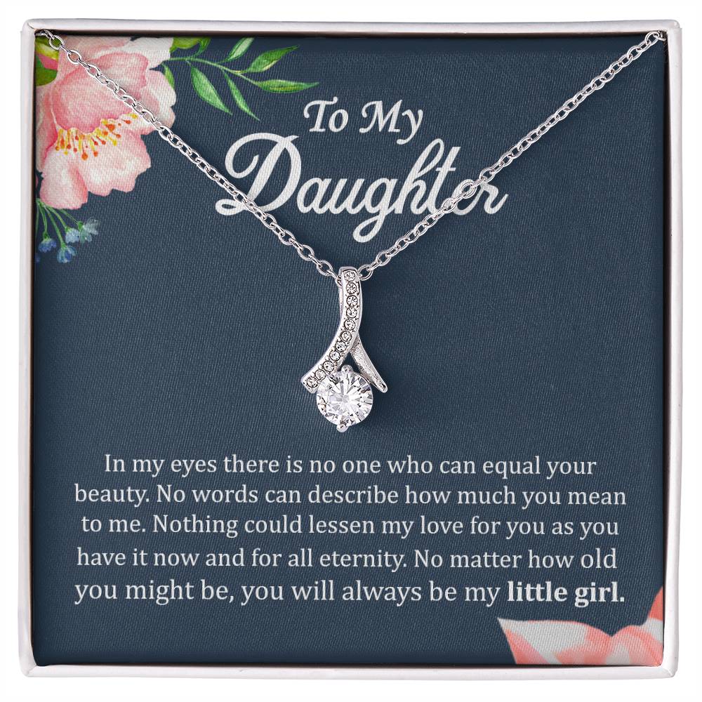 White Gold Mother Daughter Necklace - Alluring Beauty
