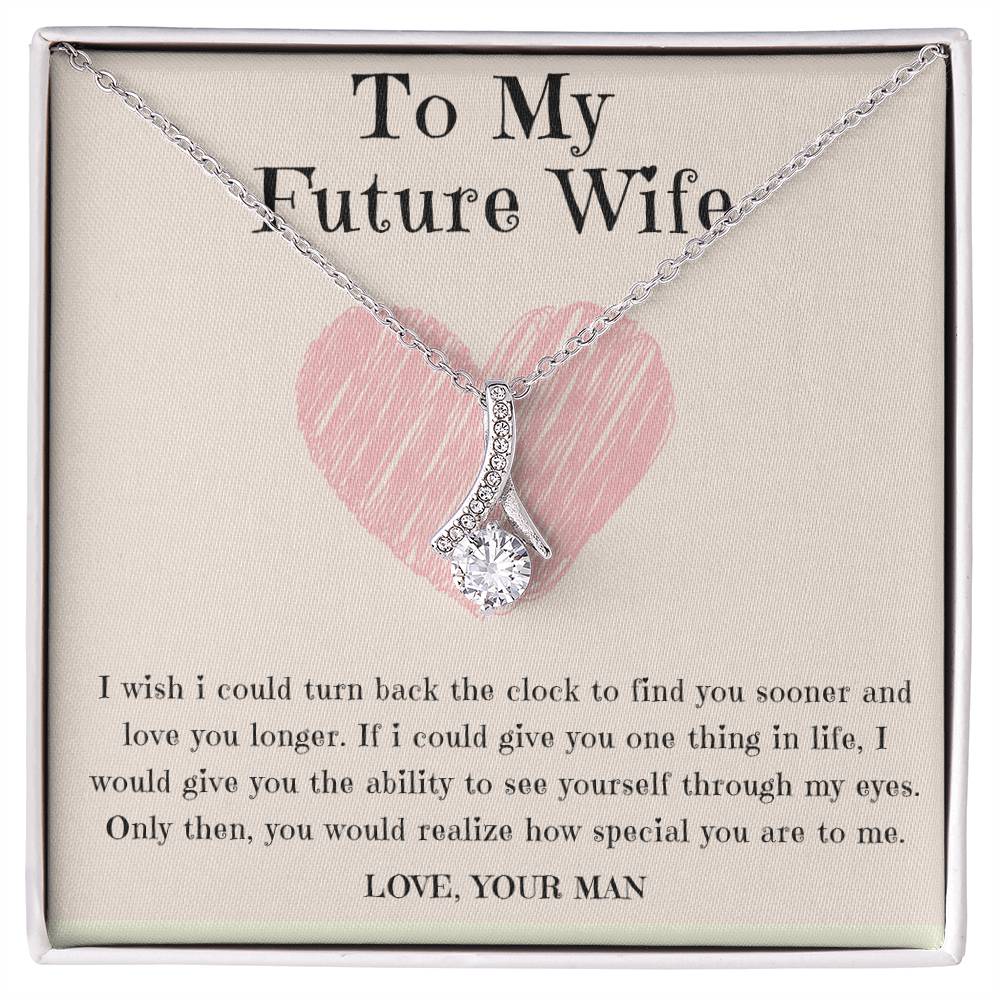 To My Wife Necklace - Alluring Beauty in Gold & White Gold