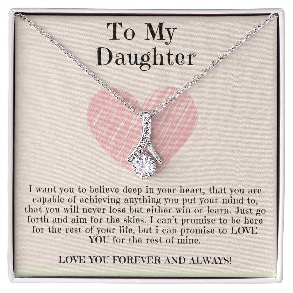 To My Beautiful Daughter Necklace in Yellow & White Gold