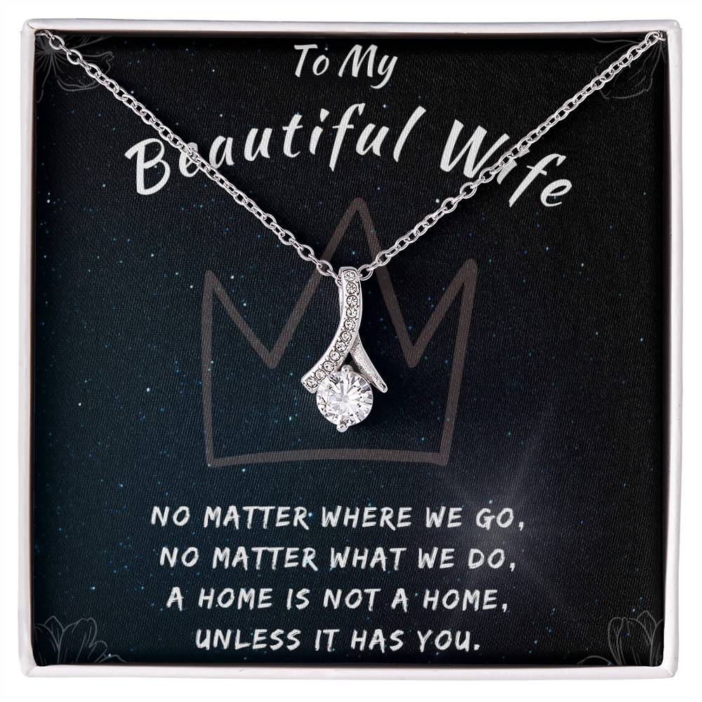 To My Beautiful Wife Necklace - Alluring Beauty in Gold & White Gold
