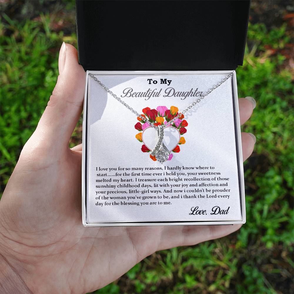 To My Beautiful Daughter Necklace - Alluring Beauty