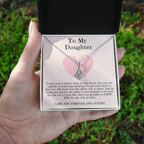 To My Beautiful Daughter Necklace in Yellow & White Gold