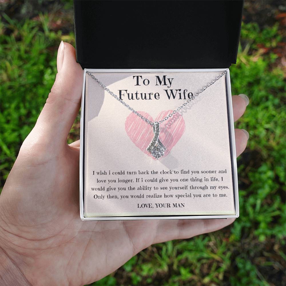 To My Wife Necklace - Alluring Beauty in Gold & White Gold