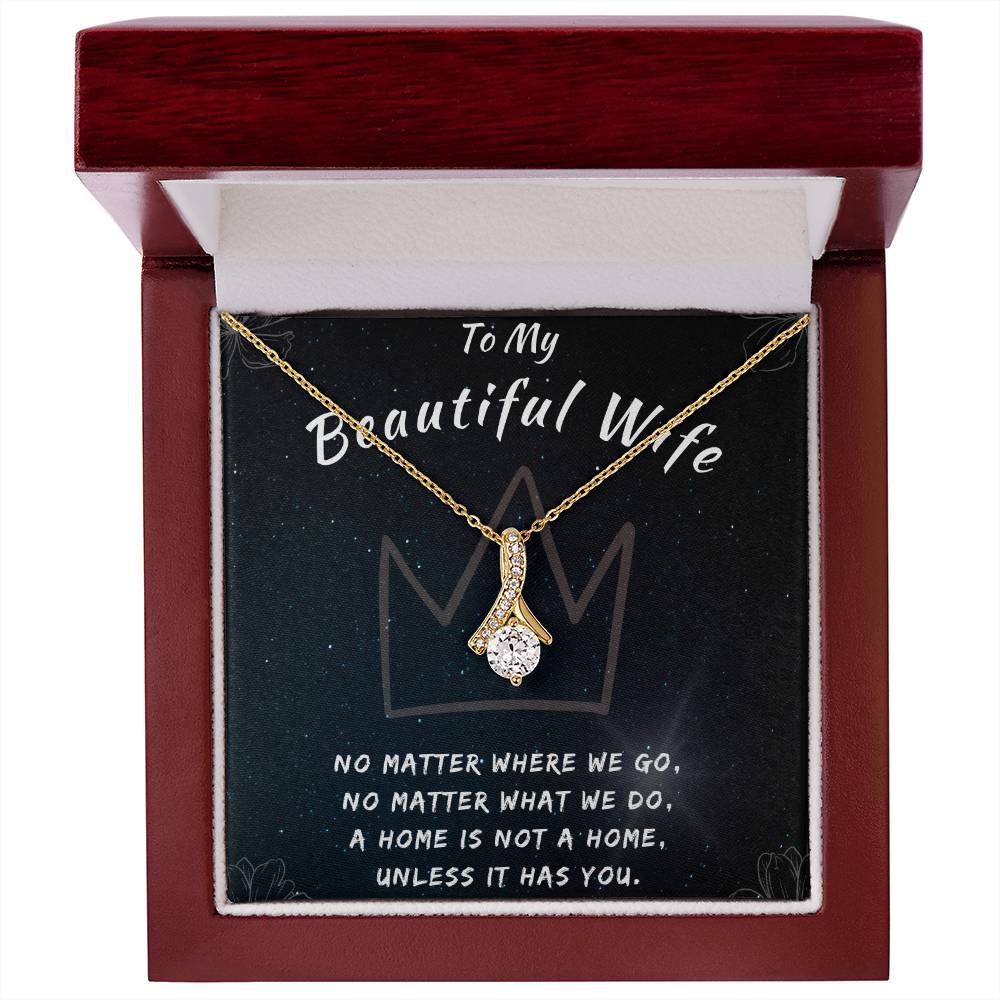 To My Beautiful Wife Necklace - Alluring Beauty in Gold & White Gold