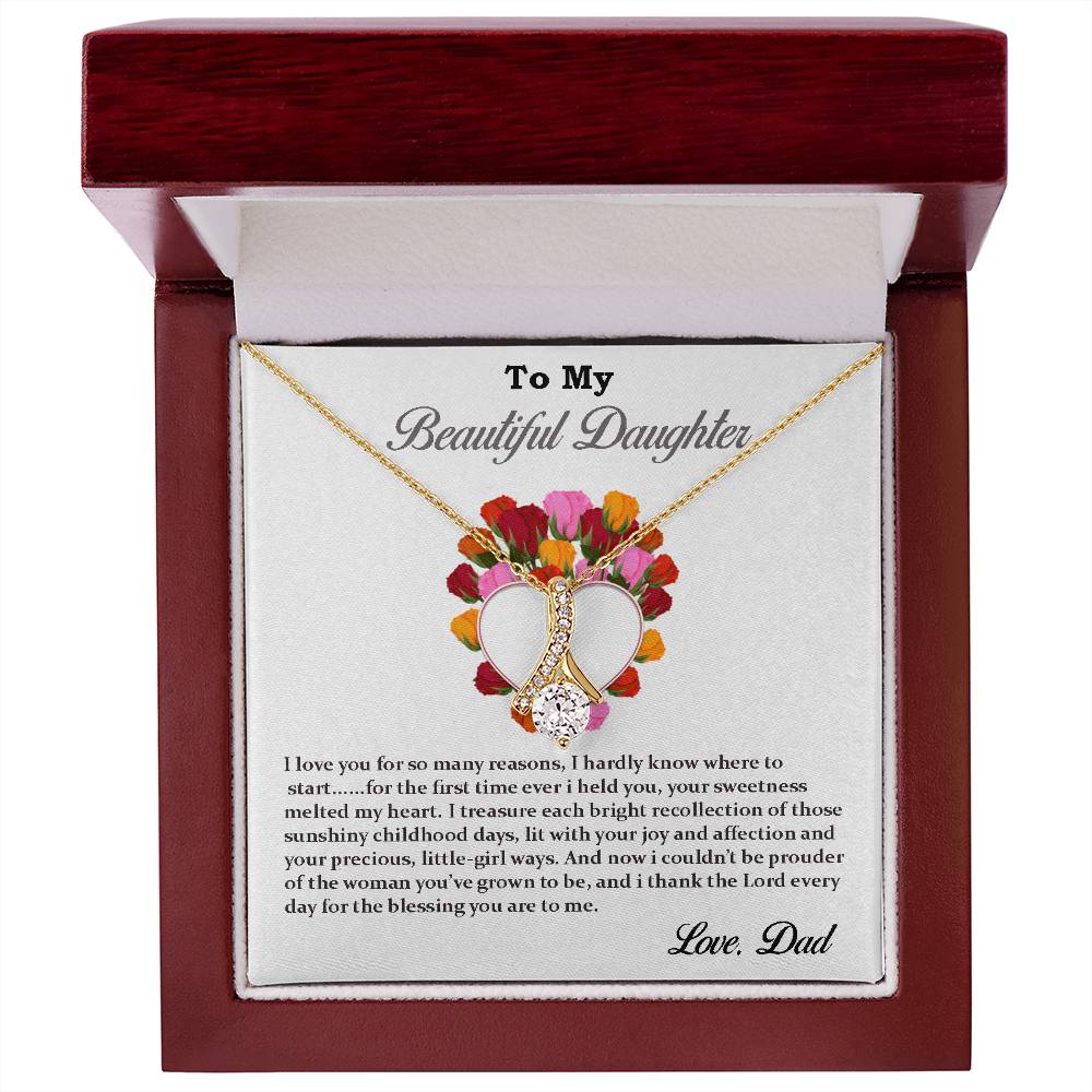 To My Beautiful Daughter Necklace - Alluring Beauty