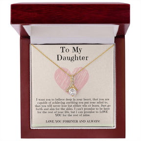 To My Beautiful Daughter Necklace in Yellow & White Gold