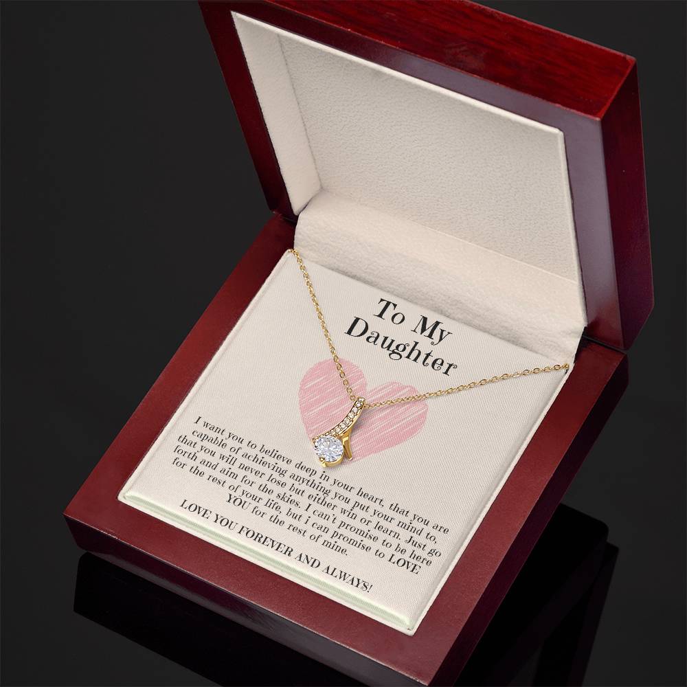 To My Beautiful Daughter Necklace in Yellow & White Gold