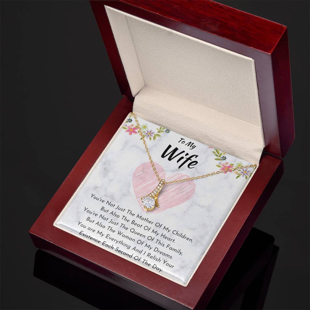 Wife Necklace: Alluring Beauty Pendant in Gold & White Gold