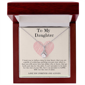 To My Beautiful Daughter Necklace in Yellow & White Gold