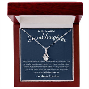 To My Beautiful Granddaughter Necklace in Gold & White Gold