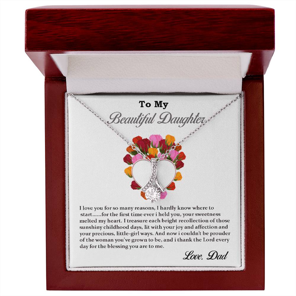 To My Beautiful Daughter Necklace - Alluring Beauty