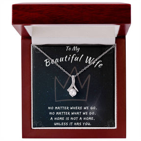 To My Beautiful Wife Necklace - Alluring Beauty in Gold & White Gold