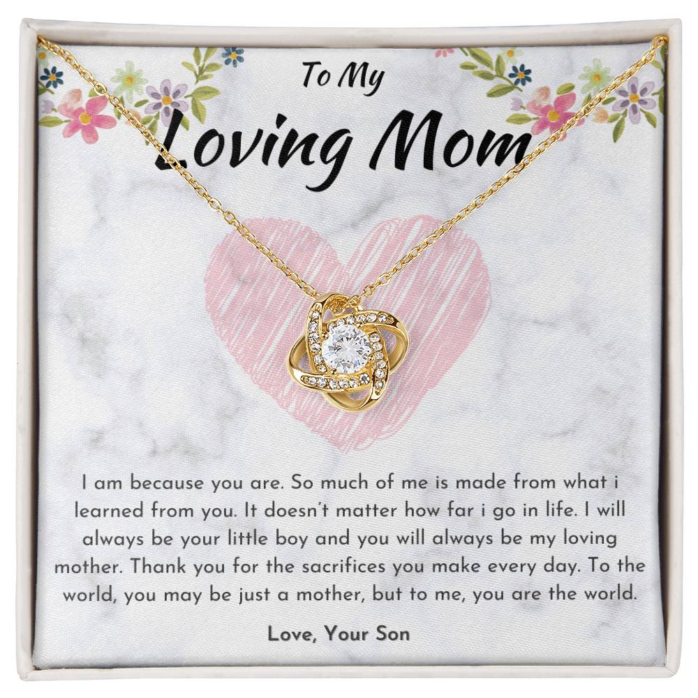 Love Knot Necklace Mom - Pendant in Yellow & White Gold