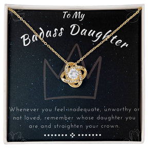 Badass Daughter Necklace - Love Knot Pendant