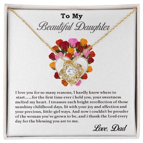 To My Beautiful Daughter Necklace - Love Knot