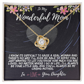 Mom Necklace - Love Knot Pendant in Gold Variants