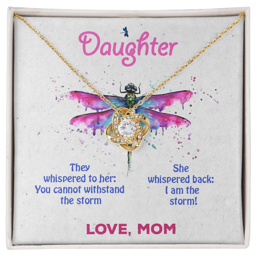 Daughter Necklace - Love Knot To My Daughter in Gold Variants