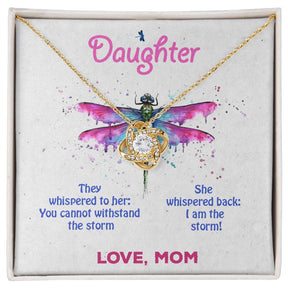 Daughter Necklace - Love Knot To My Daughter in Gold Variants