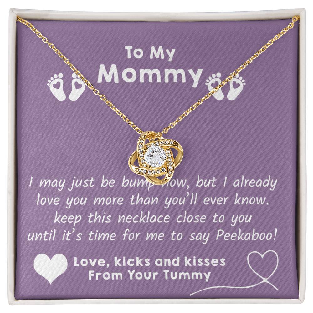 Knot of Love Necklace for Future Mommy in Gold