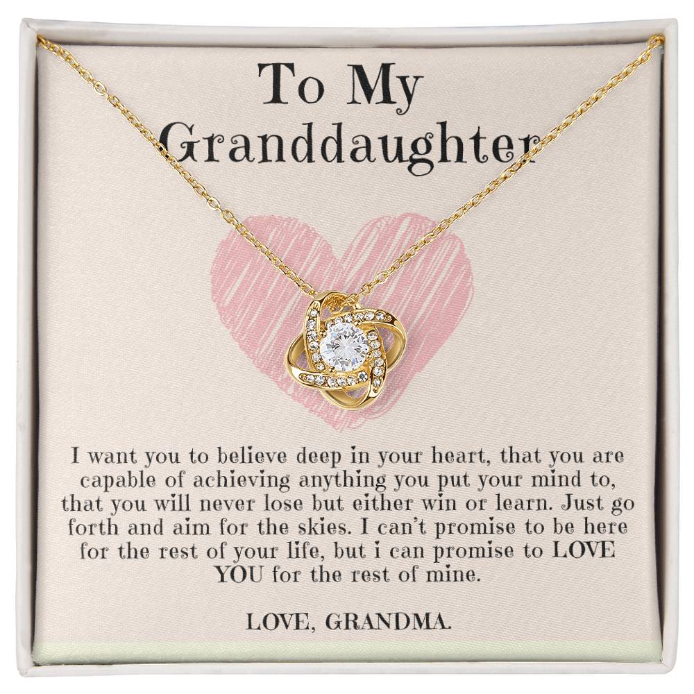 Granddaughter Jewelry - Love Knot Necklace in Gold Variants