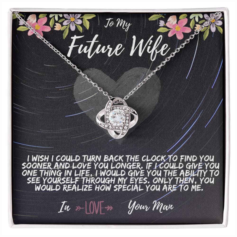 Future Wife Necklace – Love Knot in Yellow & White Gold