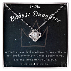 Badass Daughter Necklace - Love Knot Pendant