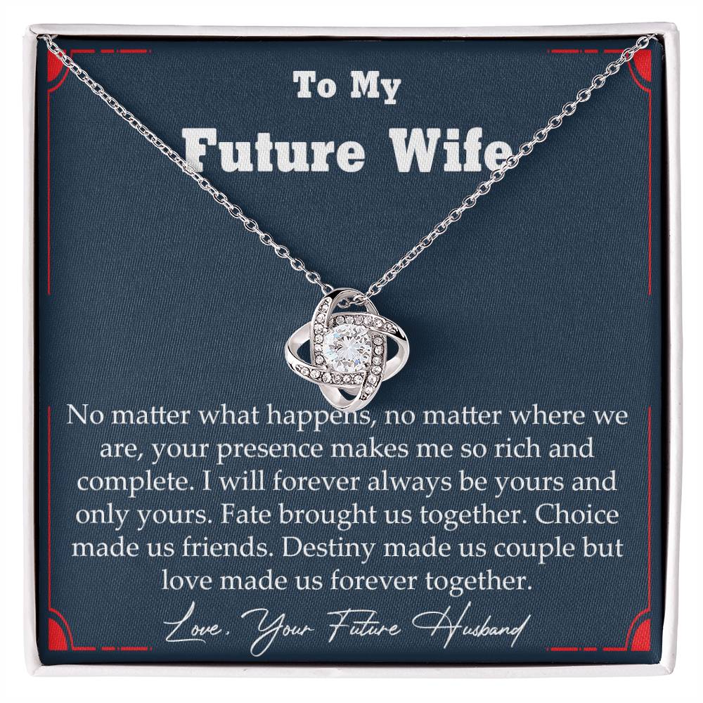 To My Beautiful Future Wife Necklace - Love Knot Design