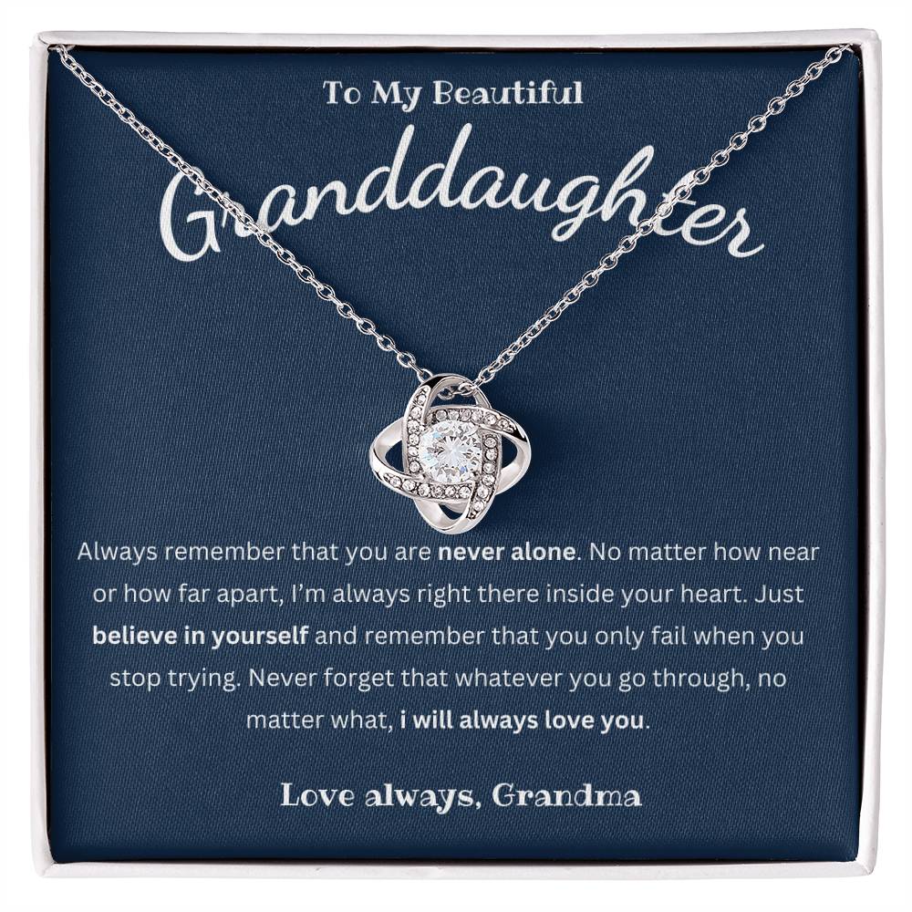 Granddaughter Necklace - Love Knot To My Beautiful Granddaughter