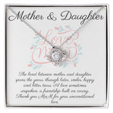 Mother Daughter Love Knot Necklace in Gold & White Gold