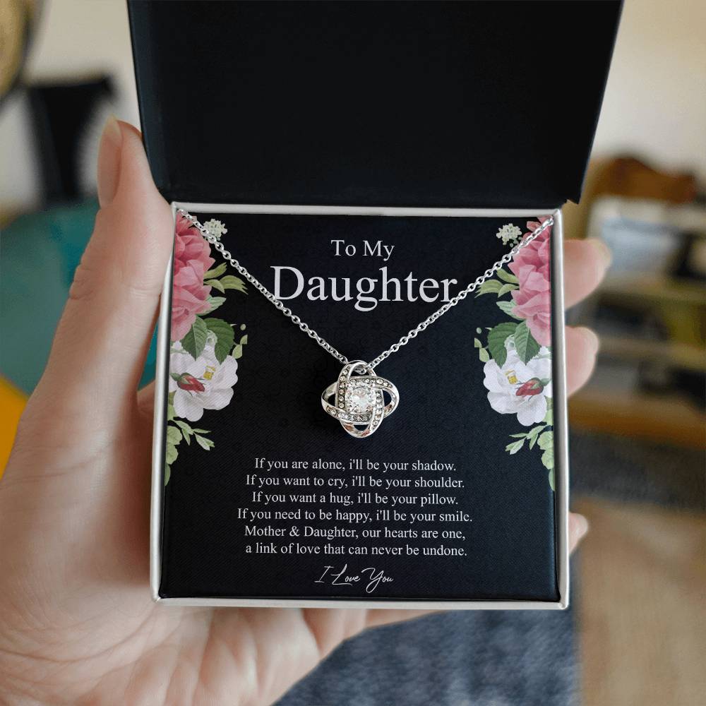 To My Daughter Necklace from Dad - Love Knot in Gold Variants