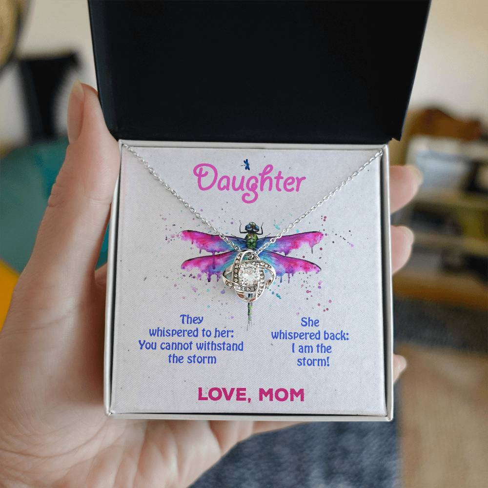 Daughter Necklace - Love Knot To My Daughter in Gold Variants