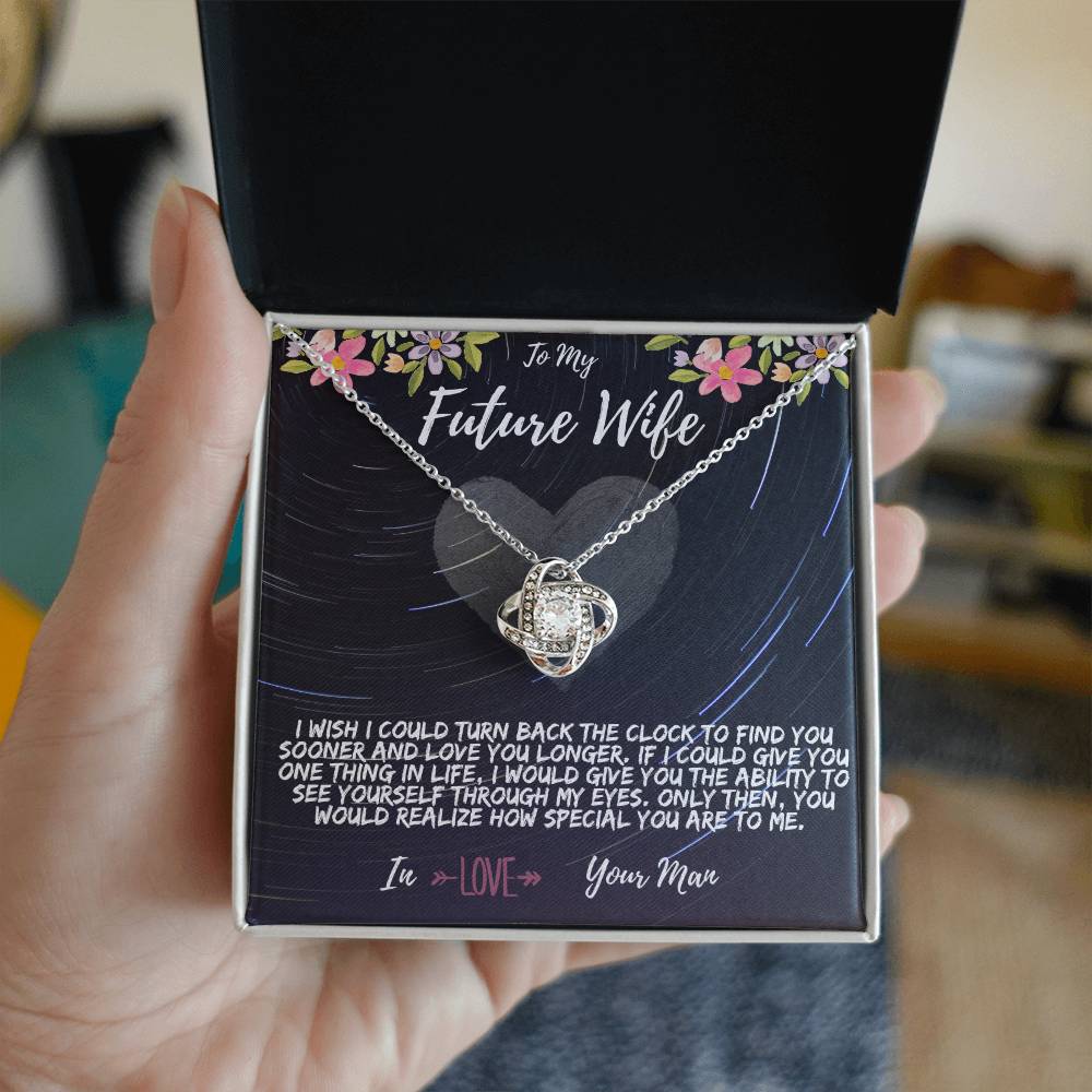 Future Wife Necklace – Love Knot in Yellow & White Gold