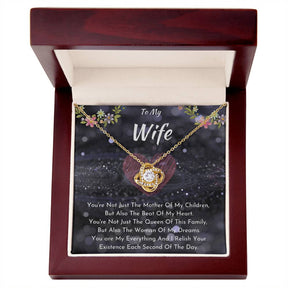 To My Wife Love Knot Necklace in Gold Variants