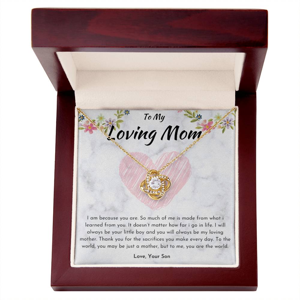 Love Knot Necklace Mom - Pendant in Yellow & White Gold