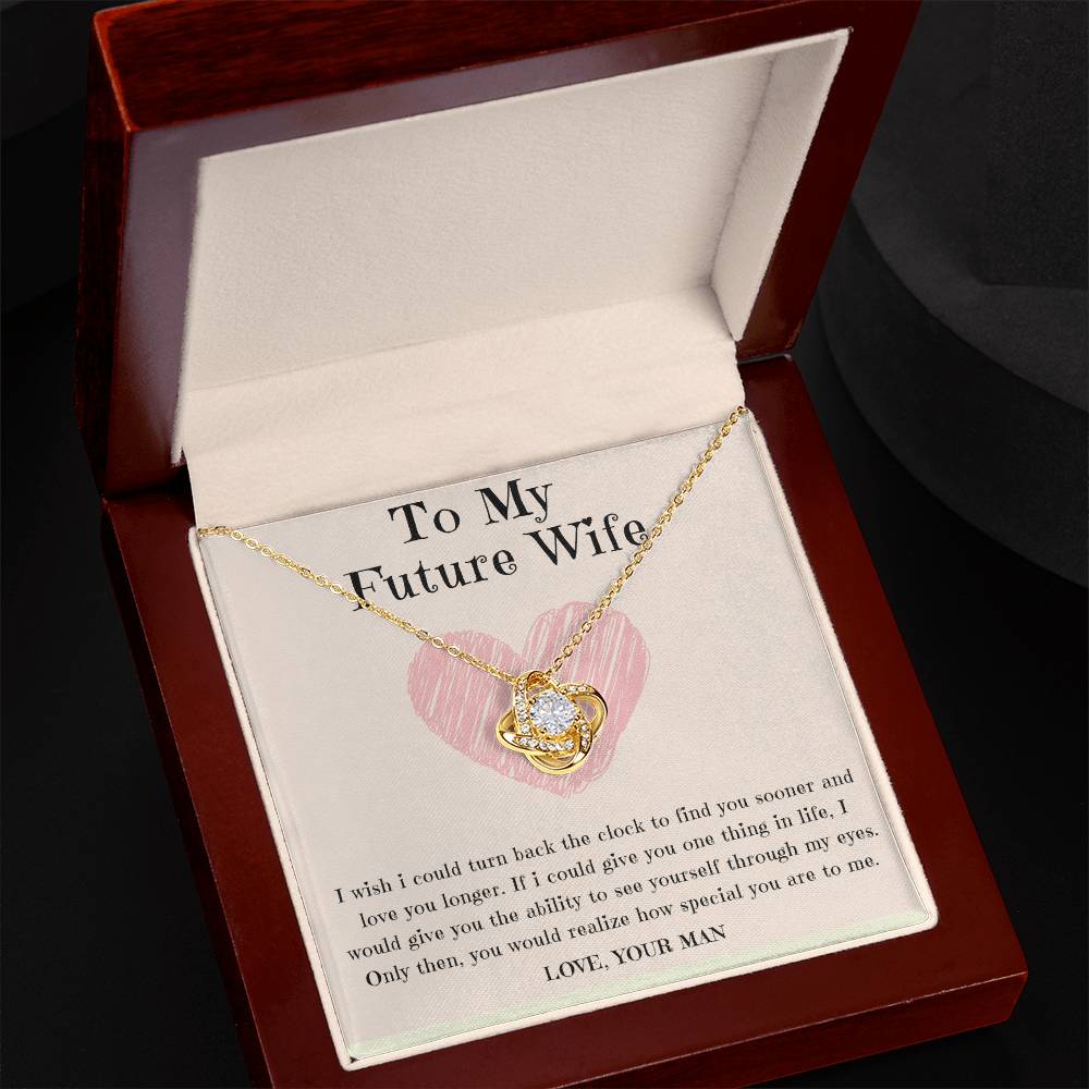 To My Future Wife Necklace - Love Knot in Gold Variants