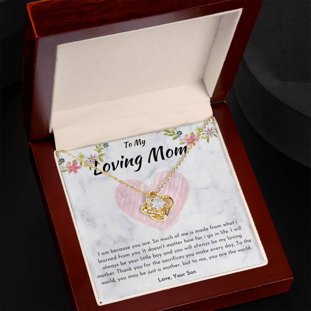 Love Knot Necklace Mom - Pendant in Yellow & White Gold