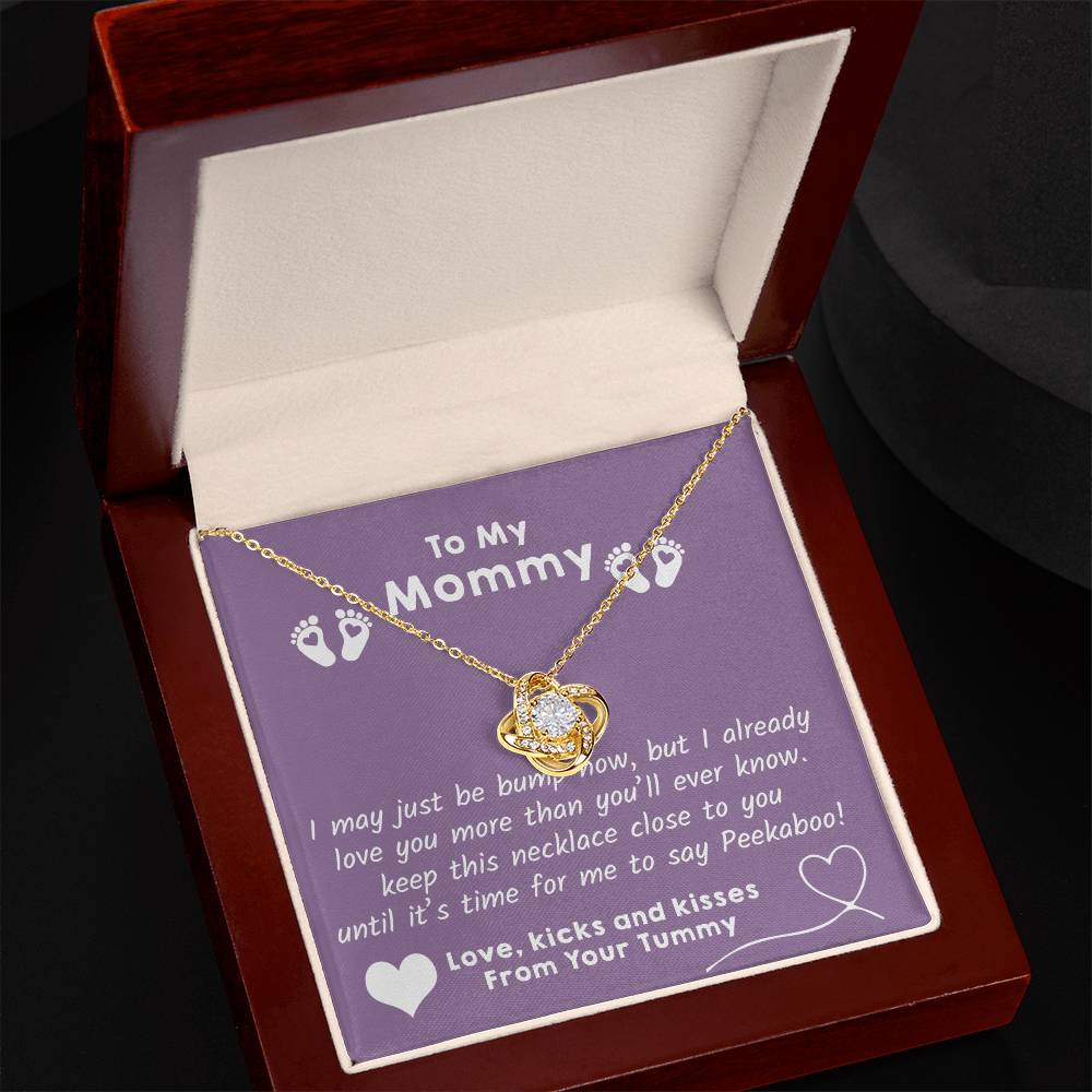 Knot of Love Necklace for Future Mommy in Gold