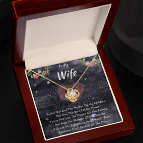 To My Wife Love Knot Necklace in Gold Variants