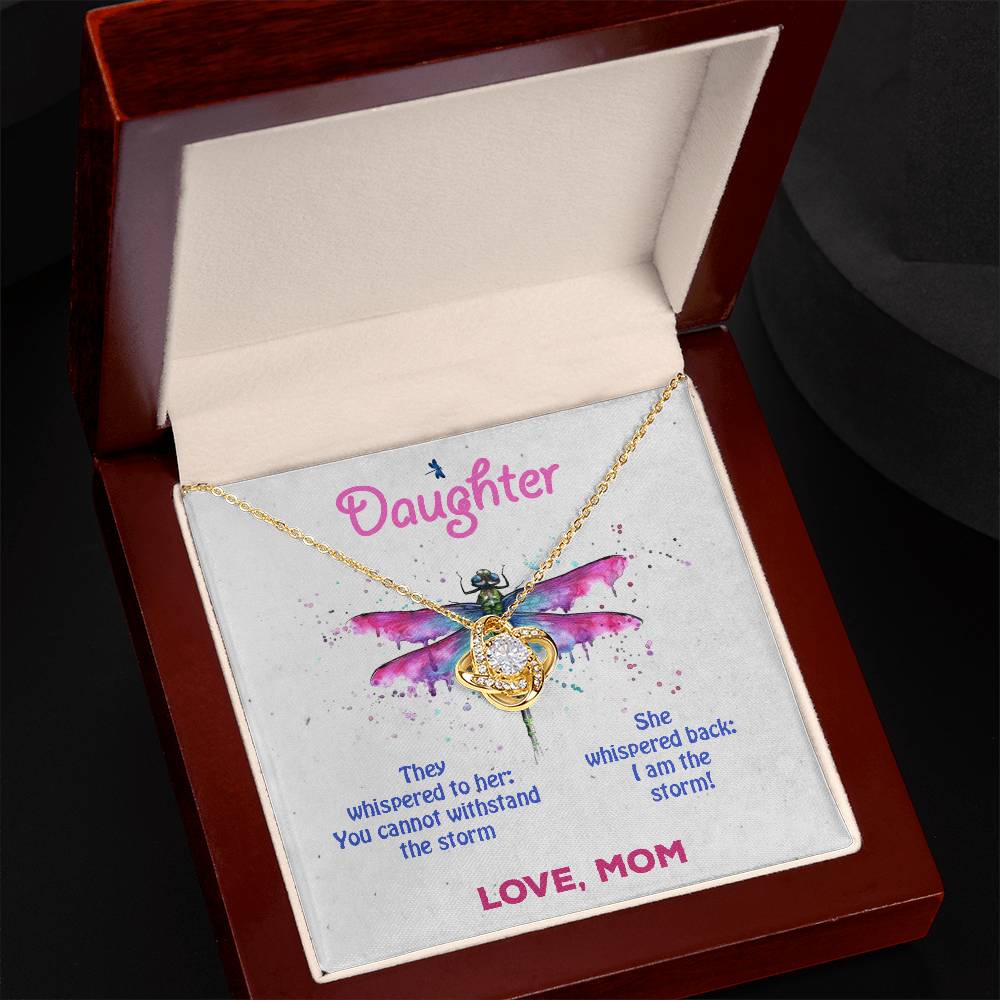 Daughter Necklace - Love Knot To My Daughter in Gold Variants